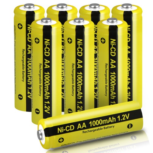 Lot AA Rechargeable Batteries NiCd 1000mAh 1.2v For Garden Solar Ni-Cd Light LED - Picture 8 of 15