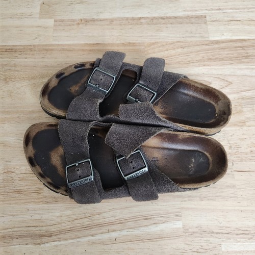 Birkenstock Sandals Women 9 Arizona Soft Footbed Suede Slides - Picture 2 of 8