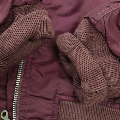 DIESEL Blouson & Vest Hoodie MA-1 Military Jacket Nylon Satin Women Size 40 Red - Picture 5 of 15