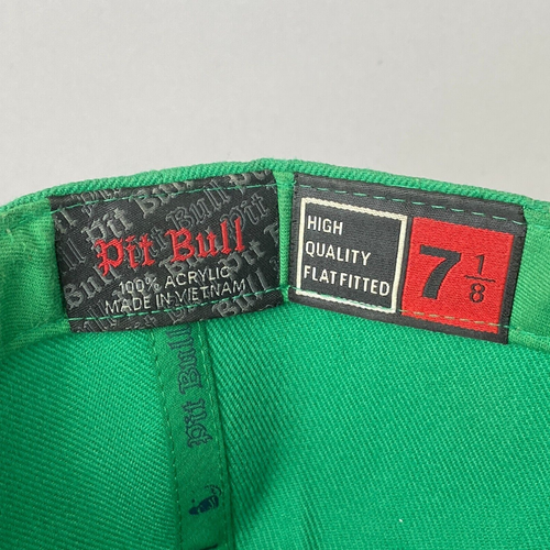 Sombrero de gorra plana verde Pitbull 100% acrílico talla 7 1/8 - Imagen 8 de 8
