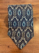 Bachrach 100% Silk Vintage Geometric Brocade Tie Made In USA