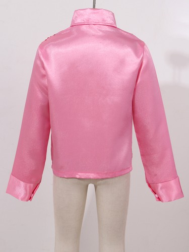 Boys Sequins Jacket Long Sleeves Shirts Jazz Hip Hop Dance Performance Costumes - Picture 55 of 93