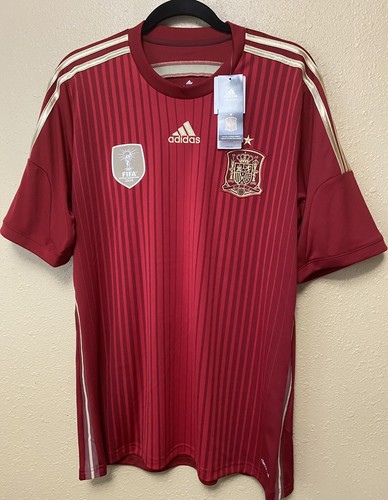 Adidas Spanien 2010 FIFA Champions Fußball Trikot - weinrot/gold - Herren L - NEU - Bild 1 von 10