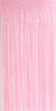 Allgala Metallic Tinsel Party Backdrop Curtains Door Fringe Macaron Pink 4PK