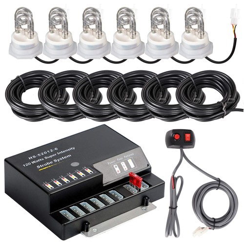 4/6/8 HID Bulbs Hide-A-Way Emergency Strobe Lights Warning System Headlight Kits - Picture 15 of 19