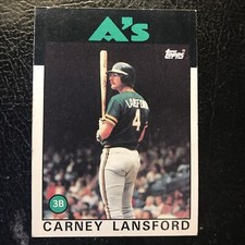 Carney Lansford & Mike Heath 1986 Topps Oakland Athletics