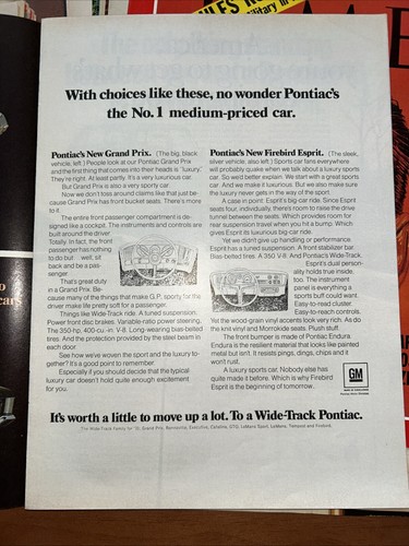 1970 Pontiac Grand Prix & Firebird advertisement 2 Page Ad - Picture 2 of 3