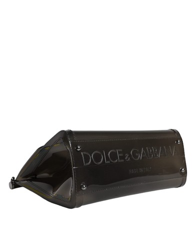 Dolce & Gabbana Black PVC SICILY Logo Tote Top Handle Bag - Bild 5 von 6