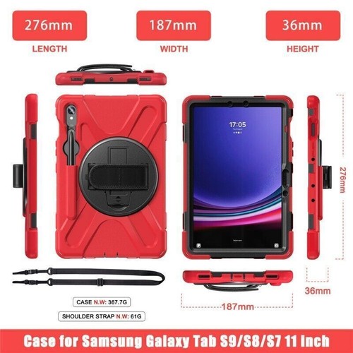 Kids Shockproof Heavy Duty Rotate Case Cover For Samsung Galaxy Tab S7 S8 S9 11" - Picture 27 of 107