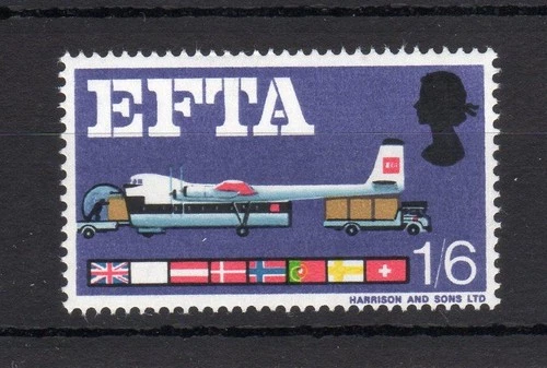 1/6 EFTA (NON-PHOSPHOR) UNMOUNTED MINT WITH DEEP BLUE OMITTED Cat £425