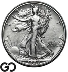1938-D Walking Liberty Half Dollar Choice AU+ Better Date