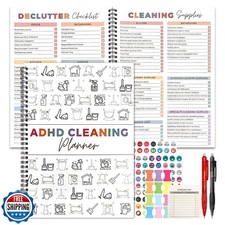 ADHD Cleaning Planner, Cleaning Schedule and Checklist Organizer, Daily Weekl