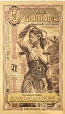 PREORDER IDAHO 1/4 Goldback 1/4000 Oz Fine Gold .999