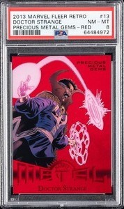 2013 MARVEL FLEER RETRO PRECIOUS METAL GEMS RED #13 DR STRANGE #/100 PSA 8 NM-MT