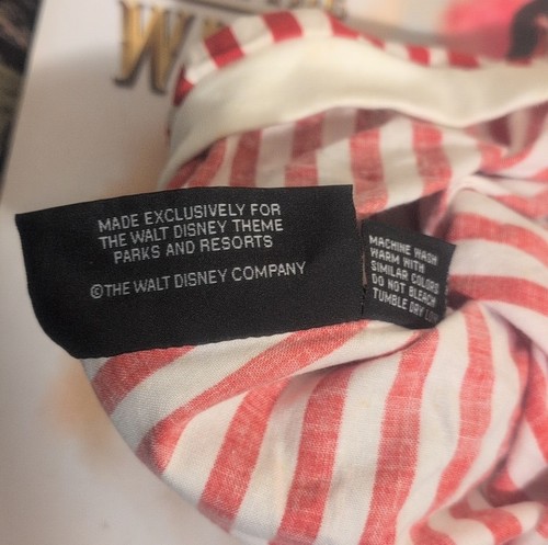 Vintage Disney Christmas Holiday Red White Santa Mickey Ears Sleeping Hat Cap - Foto 7 di 9