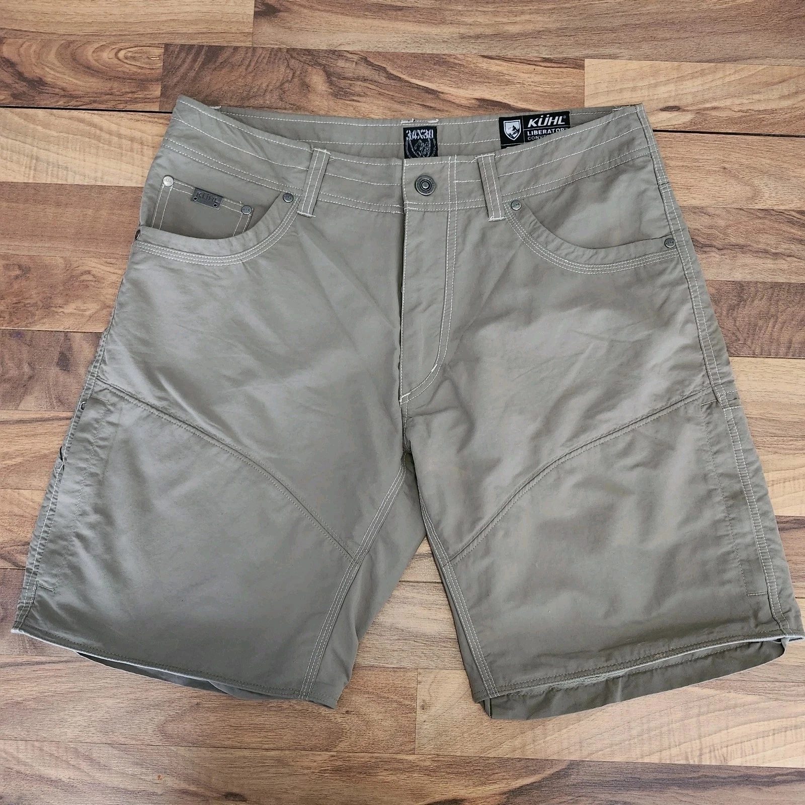 Kuhl STEALTH Hiking Shorts Size 34 Dark Beige Outdoor Hiking
