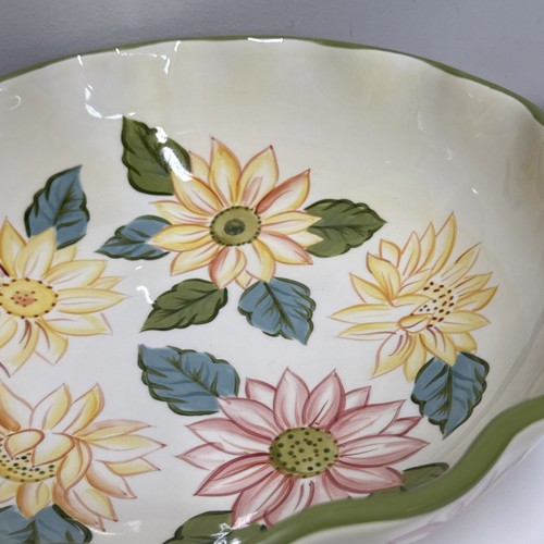 12' Longaberger Servierschale Sonnenblumenmuster groß - Bild 3 von 9