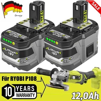 2PACK 12,0AH Für Ryobi Akku 18V Lithium One+ Plus RB18L50 P109 P108 RB18L40 DE