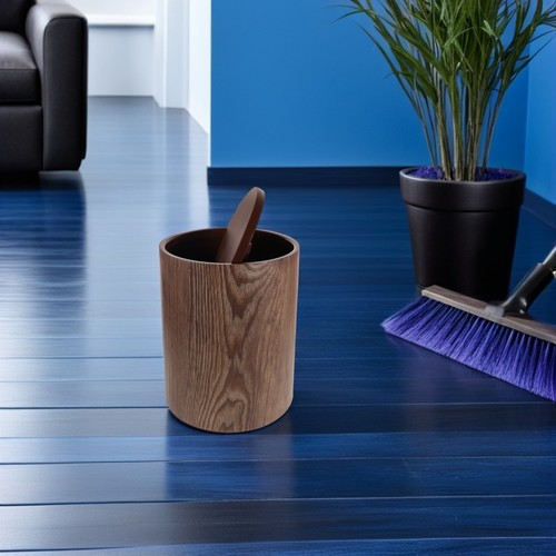  Holzmaserung Mülleimer: Klappdeckel Recycling Mülleimer Retro Rustikal Abfall - Bild 11 von 12