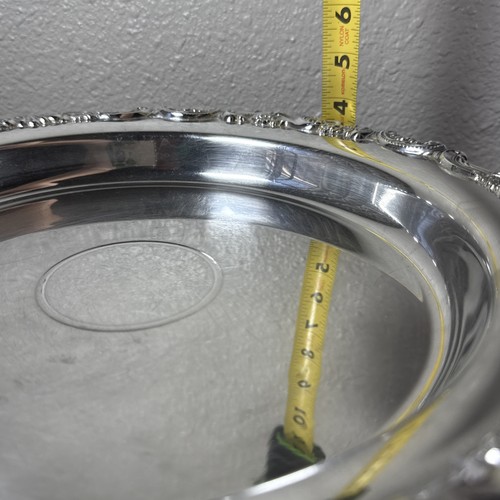 "Tocadiscos con patas Lazy Susan enchapado en plata barroco de Wallace de colección 13""" - Imagen 18 de 20