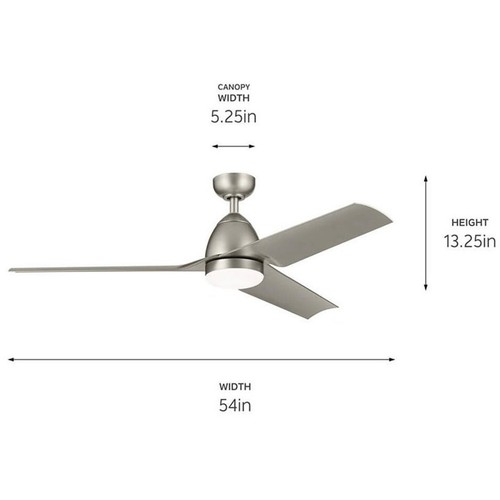 Kichler Lighting 310254NI Fit Indoor Ceiling Fan Painted Brushed Nickel - Picture 8 of 11