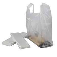Handled T-Shirt Bag, Plastic Multi-Use Carryout Shopping Bags (320 Counts, Cl...