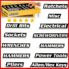 Magnetic Tool Box Labels, 12PCS Strong Magnet Toolbox Drawer Label for Toolboxes