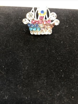 Glamour Colored Rhinestone Crown Hair Pin