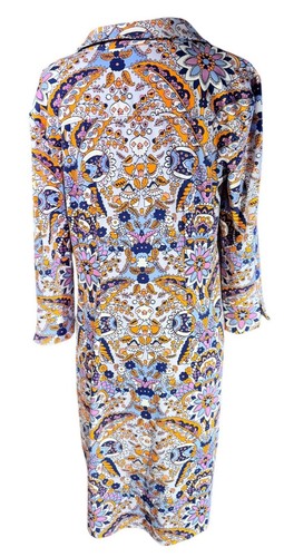 Talbots Womens S Multicolor Paisley Long-Sleeve Pull-On Dress With Buttons - Picture 3 of 9
