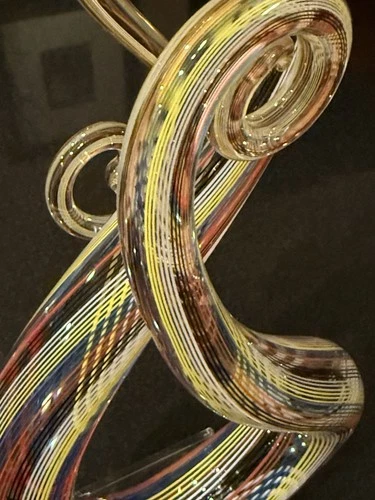 Murano Crystal Sculpture Swirl Rainbow Art Glass