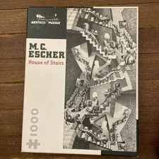 Pomegranate MC Escher House Of Stairs 1000 Piece Puzzle Complete