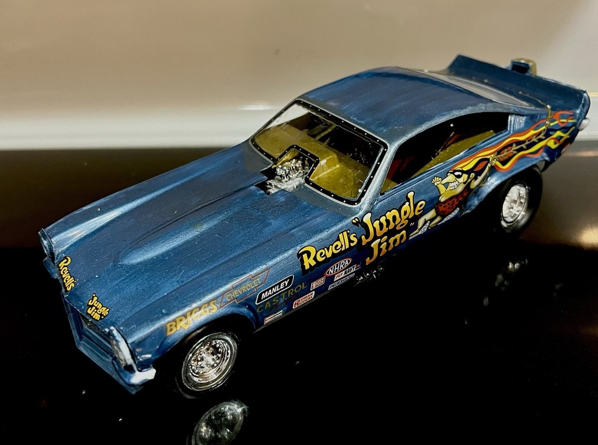 🏁 Built Model Car Kit Vintage Revell Jungle Jim Vega Funny Car 1