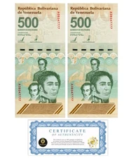 VENEZUELA 500 DIGITALES qty 2 banknotes UNC 500 million bolivar soberano USA NEW