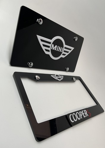 License Plate Frame for Mini Cooper S Tag 2pcs Set COVER Holder fits universal - Bild 3 von 5