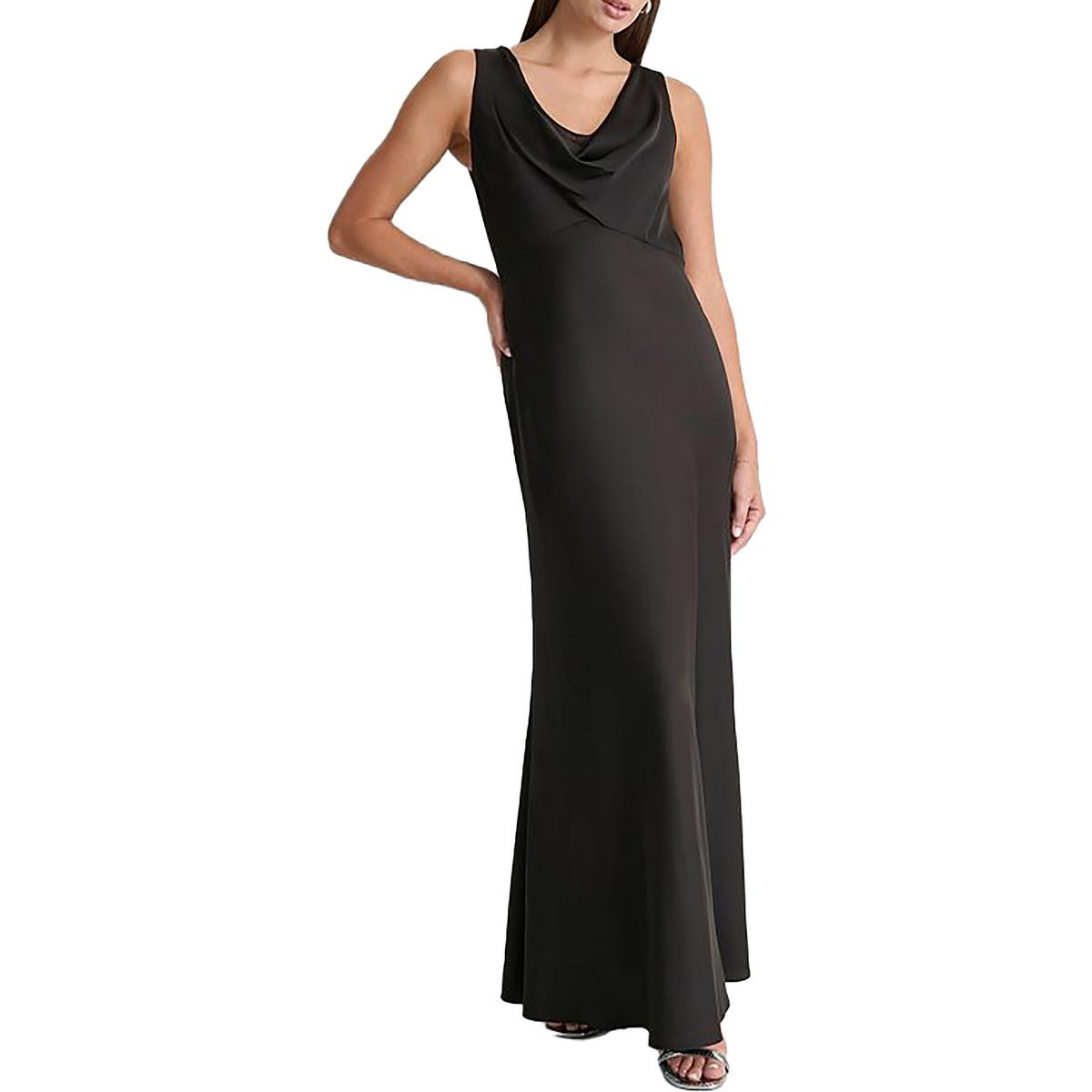 Женское черное вечернее платье с рюшами DKNY 2 BHFO 9608