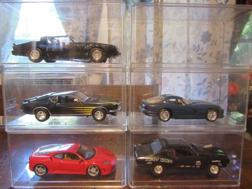 Plastic and Die-cast Model Cars with Acrylic Displays Firebird Chevelle Viper +
