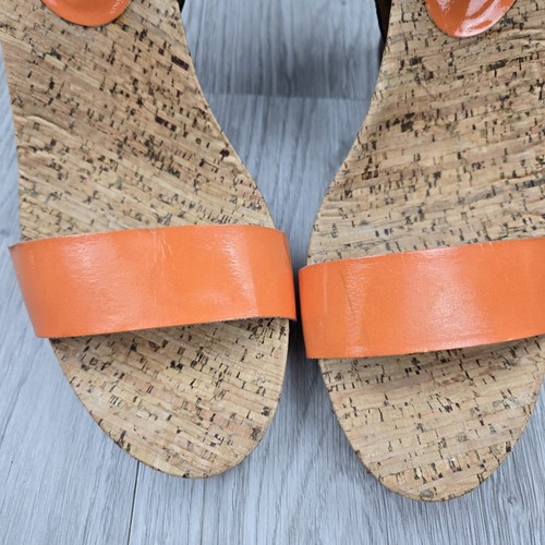 BCBGeneration PL-Brandee Keilsandalen 9,5 braun orange Korkabsatz Riemchen Schnalle - Bild 12 von 12