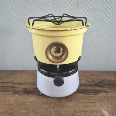 Réchaud Camping Vintage émaillé – Kerosene 1 Mèche, Four, Made In Netherlands