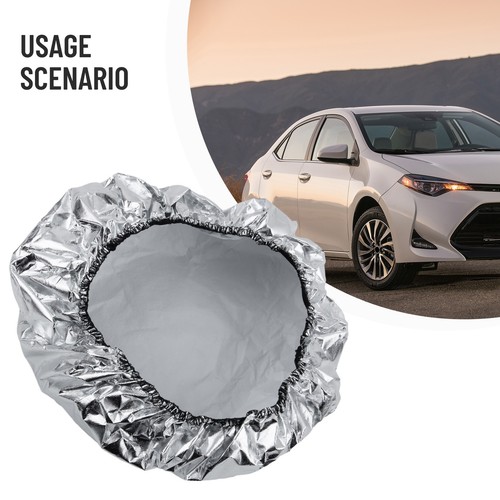 Auto Car Steering Wheel Sunshade Side Shade Silver Coated Cloth Steering Sunscre - Picture 12 of 12