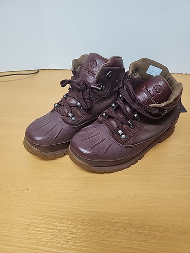 Timberland Euro Shell Toe Hiker Jungen Größe Burgund Outdoor Freizeit Stiefel Schuhe - Bild 2 von 12