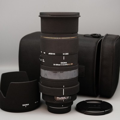 mint SIGMA 50-500mm F/4-6.3 APO DG HSM  - NIKON  mount lens made in Japan
