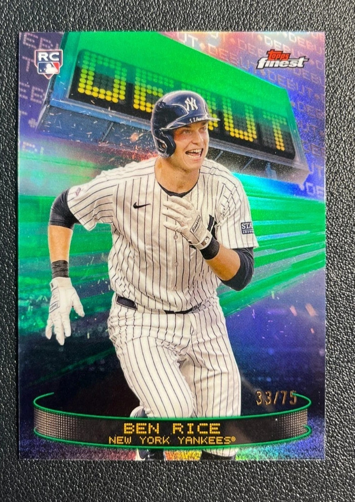 2025 Topps Finest Debut Green Refractor D-8 Ben Rice (RC) /75