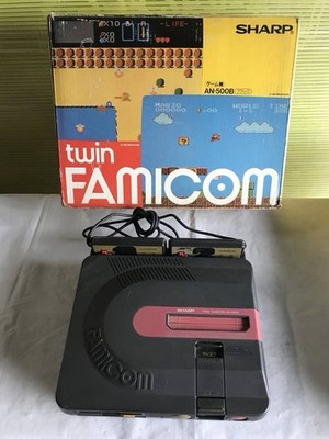 Sharp Twin Famicom AN-500B Black/Red Fully Tested & Working