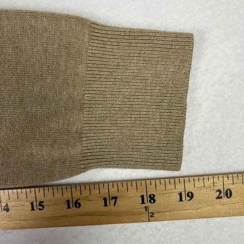 Lands End Herren Medium V-Ausschnitt Pullover Beige Langarm Supima Baumwolle - Bild 13 von 16