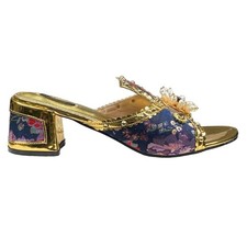 Dolce & Gabbana Women's Baroque Embellished Multicolor Sandals Pumps Size US 8