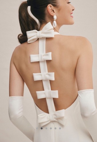 NWT VIKTOR & ROLF FOR BHLDN MAISIE HIGH-NECK BOW-BACK WEDDING GOWN US4/UK8 $2000 - Picture 5 of 7