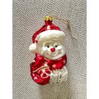 Vintage Glass Snoman Christmas Ornament 