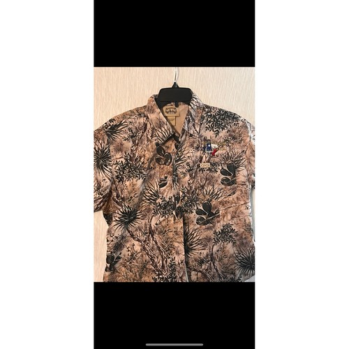 Game Guard High Lonesome Ranch Button Down Shirt Camo Cactus Mens