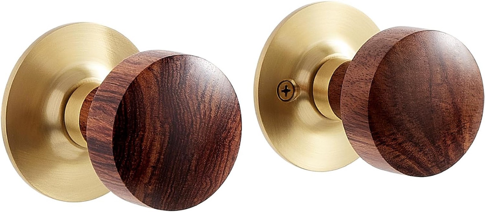 Signature Hardware 484760 Vanisa Passage Door Knob Set With Round Rose - Satin 6590₽