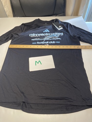 adidas Men's Minnesota United Fc Pre-Game Long Sleeve T-Shirt Size M Black New - Picture 4 of 5